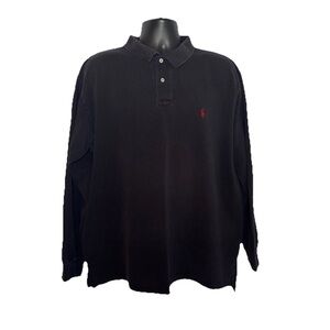 Polo Ralph Lauren Shirt Mens Sz 2XL Navy Blue Long Sleeve Polo Color Pony